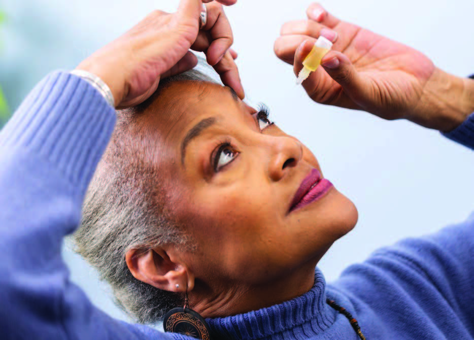 Patient receiving eye care